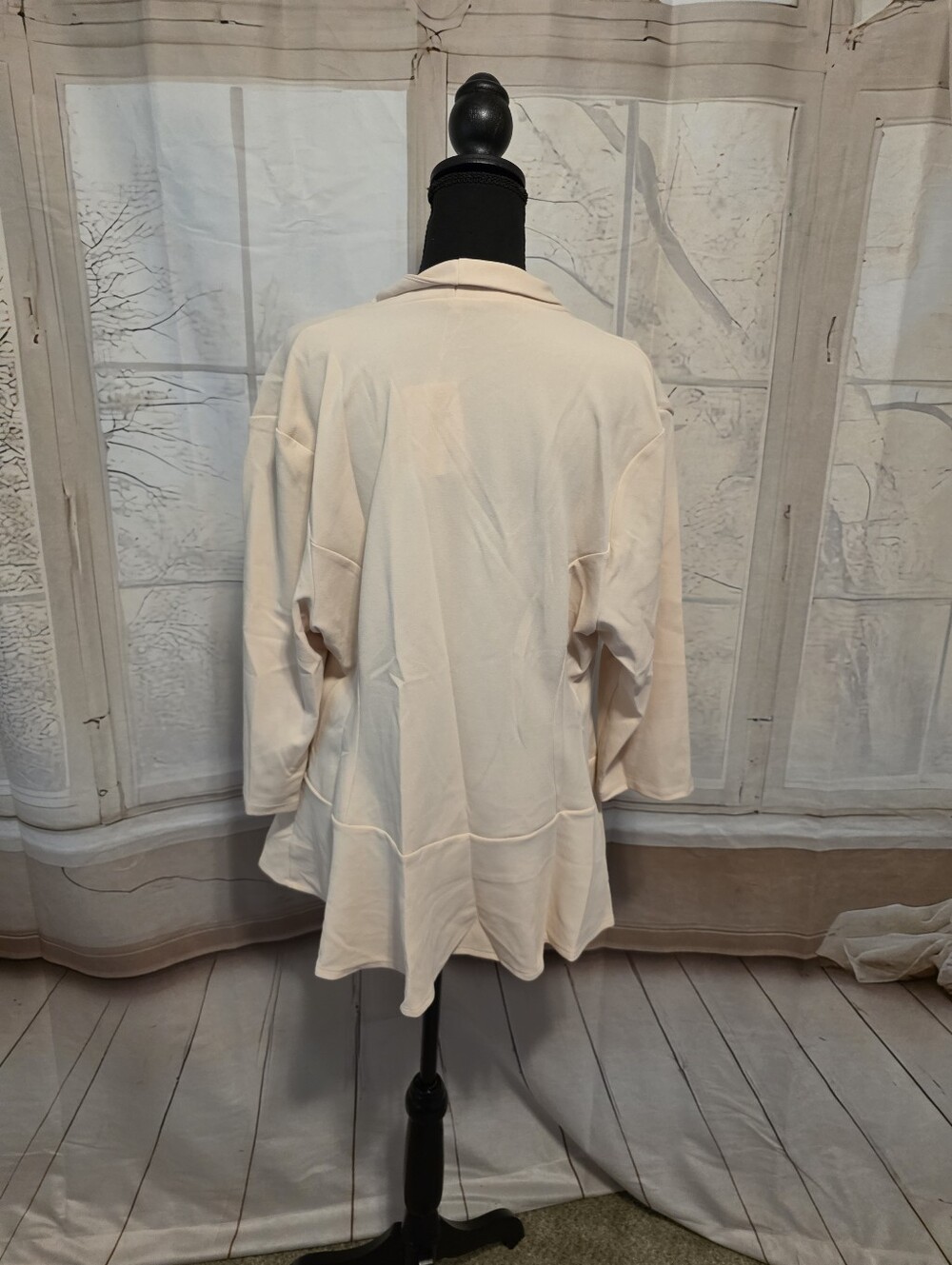 Kohl's Cream Open Drape-Front Women's Blazer - Picture 3 of 6